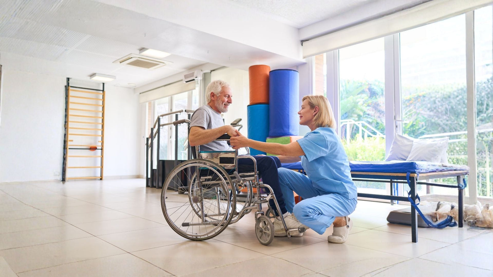 Bariatric patient care products including bariatric briefs, bariatric adult diapers, pull-ups, and pads displayed in a clean medical setting emphasizing comfort and dignity.