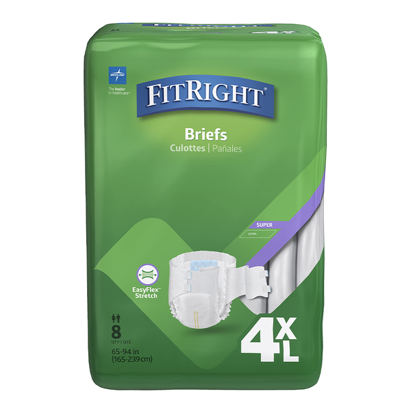 Medline FitRight 4XL Bariatric Briefs